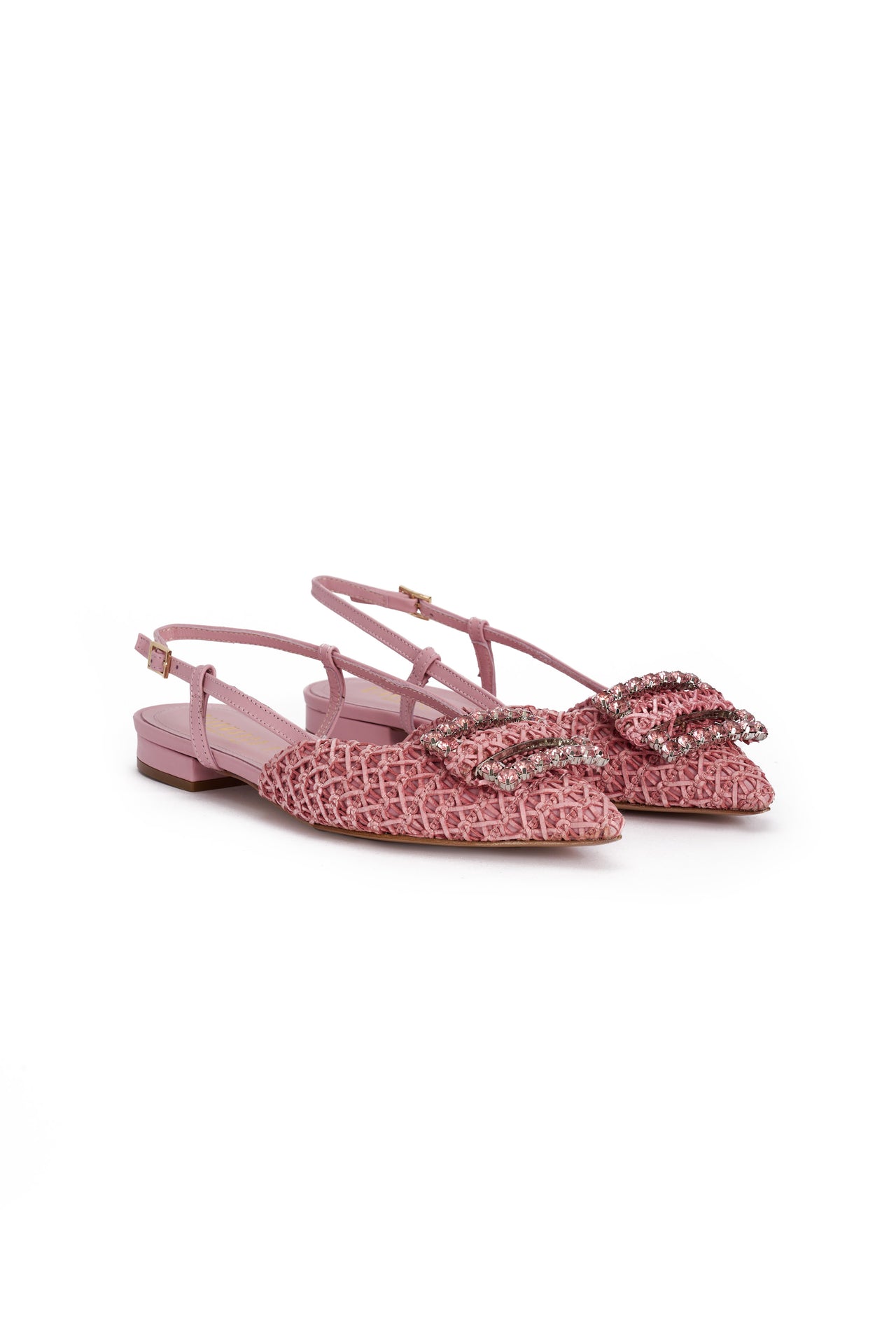 Slingback Donna in Nappa caramella e intreccio caramella