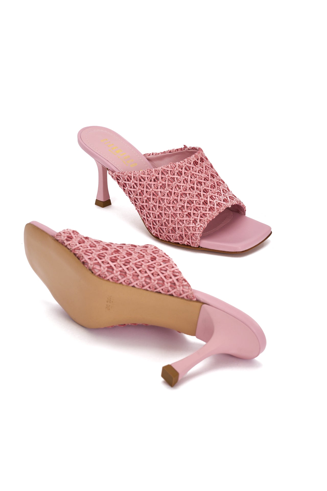 Sandalo Donna in intreccio caramella