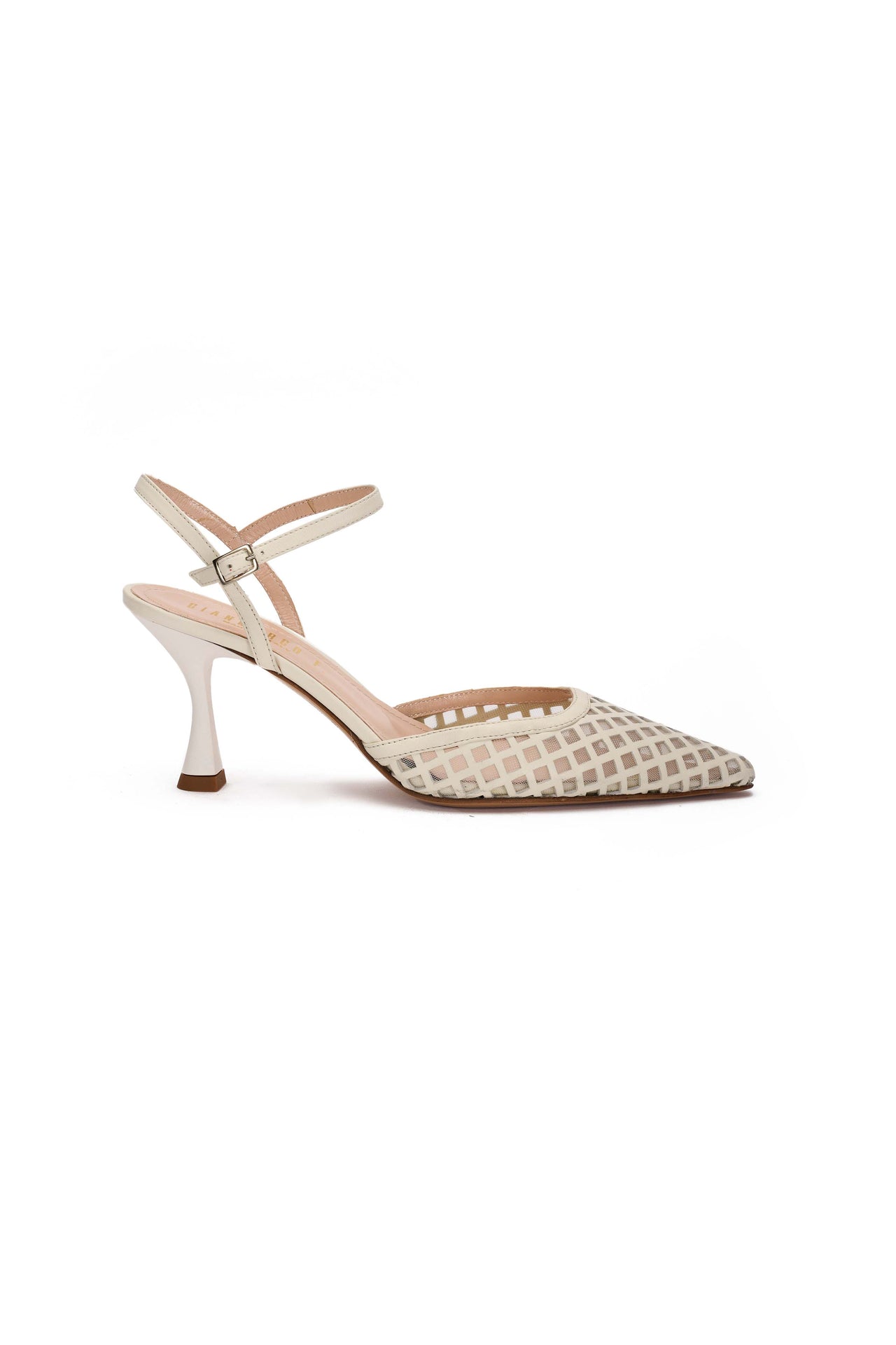 Slingback Donna in Rete off white e nappa off white