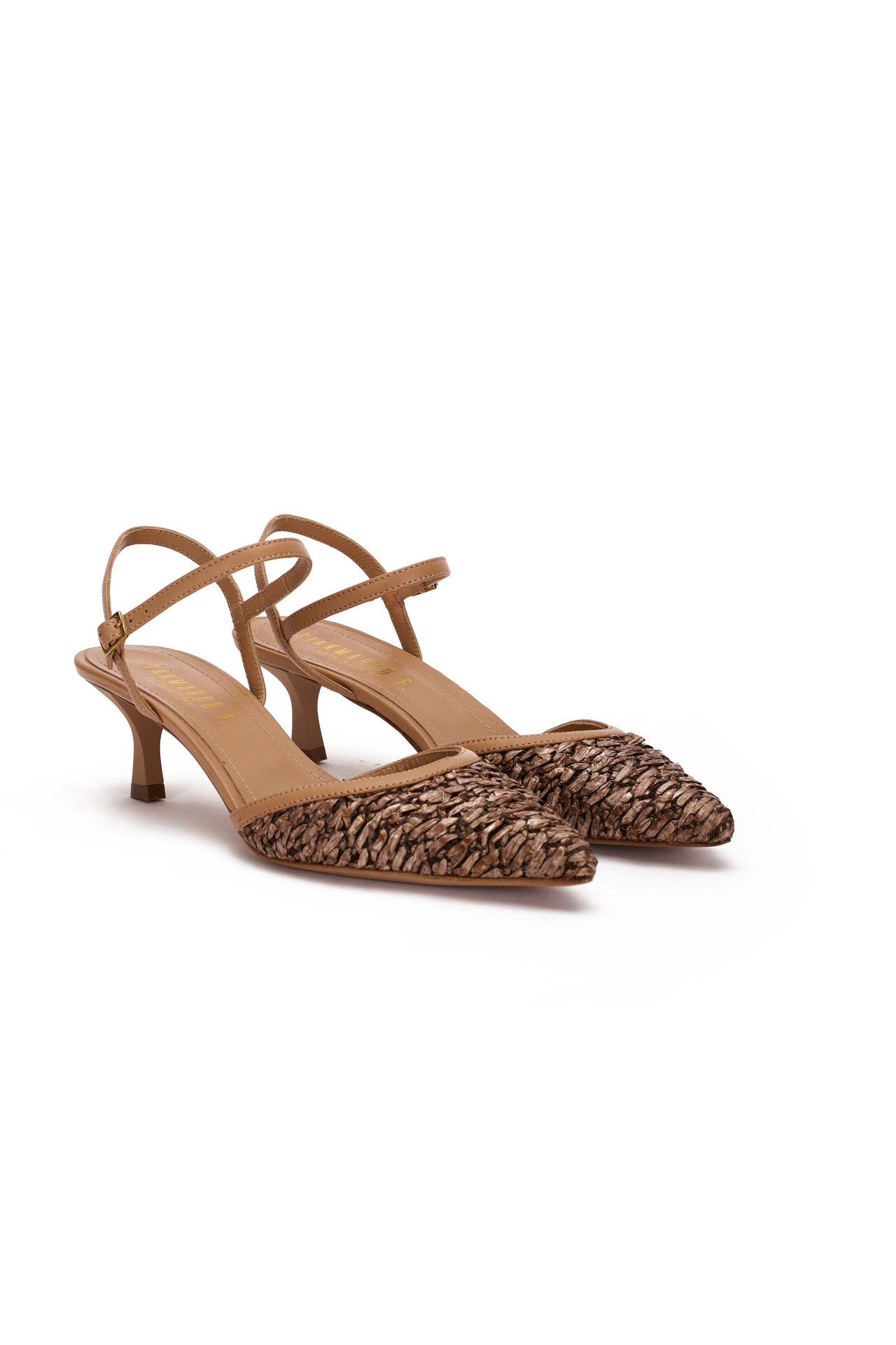 Slingback Donna in nappa catalina e raffia catalina