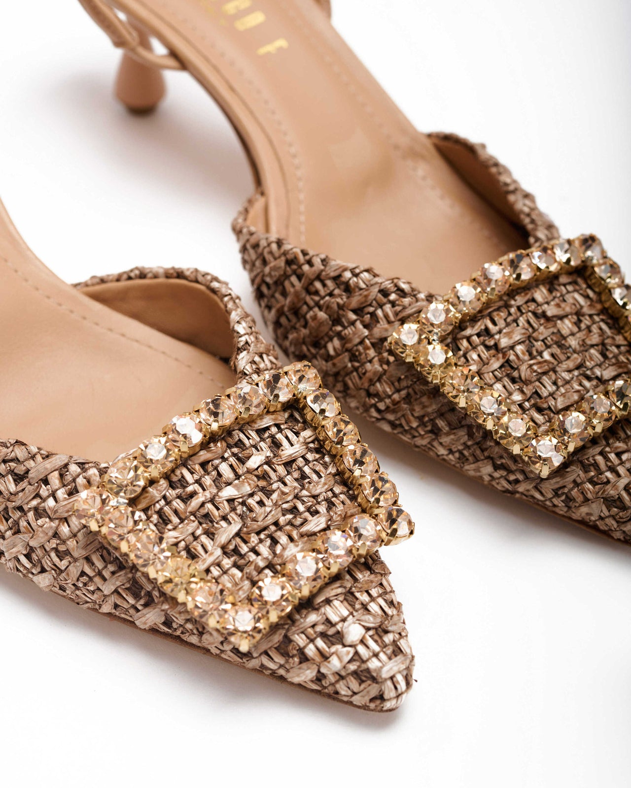 Slingback Donna in raffia catalina e nappa catalina