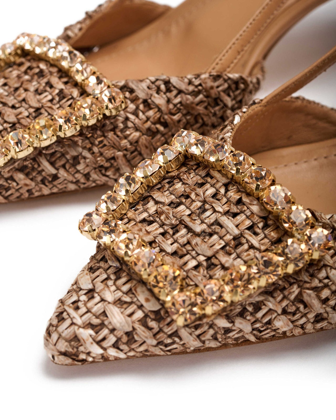 Slingback Donna in raffia catalina e nappa catalina