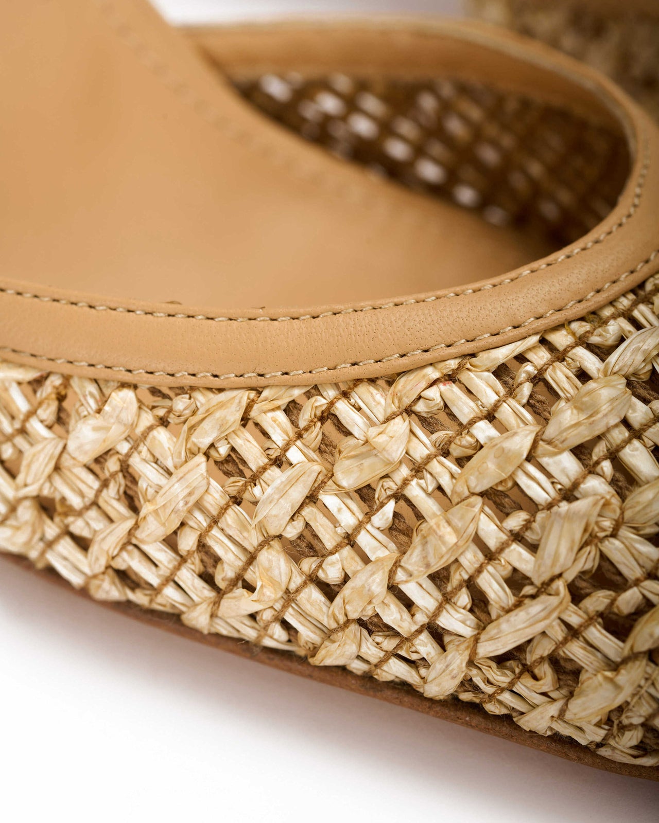 Slingback Donna in nappa legno e raffia legno