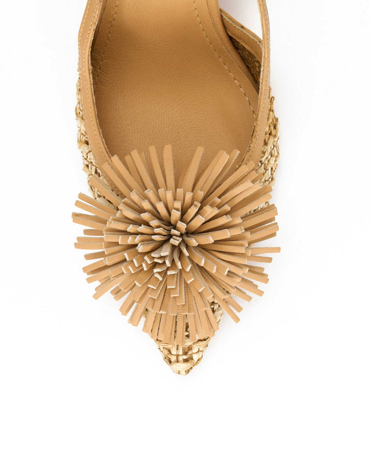 Slingback Donna in nappa legno e raffia legno