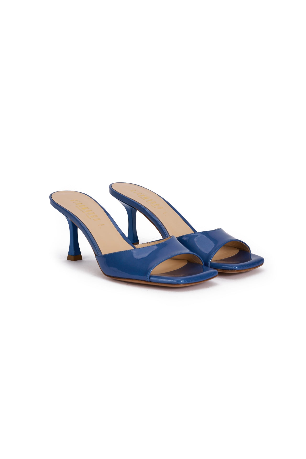 Sandalo Donna in vernice blu delft