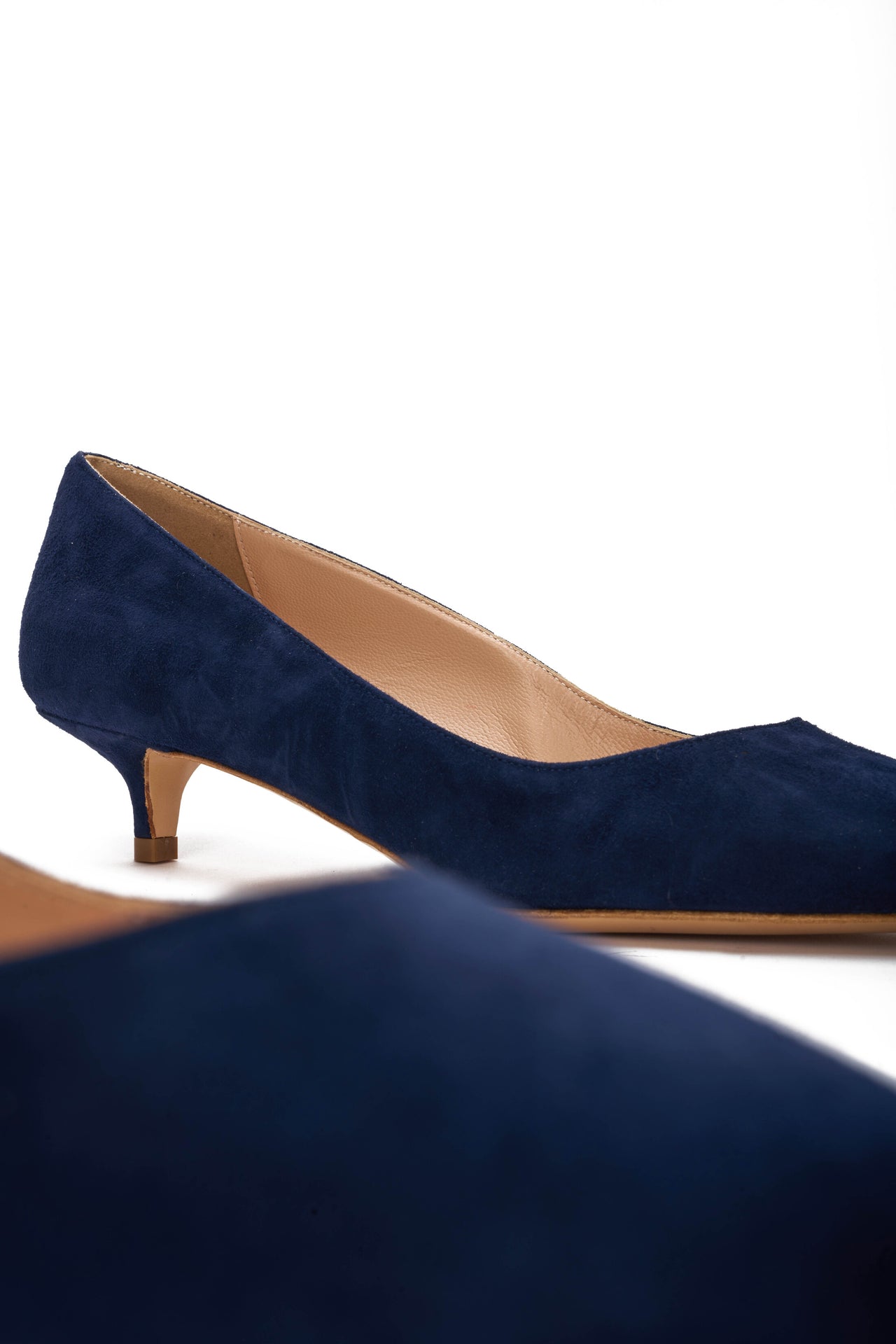 Gianmarco F. Decolletè Woman in Navy Blue Suede