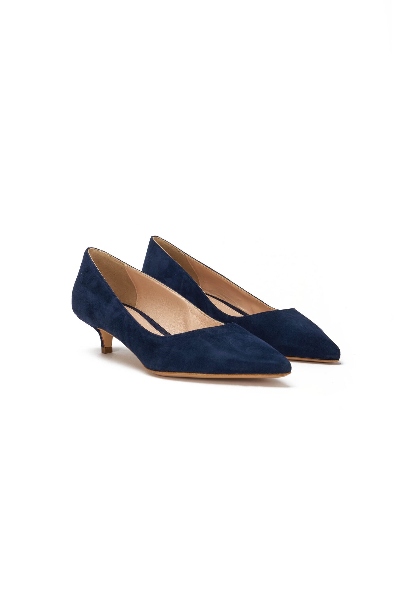 Gianmarco F. Decolletè Woman in Navy Blue Suede