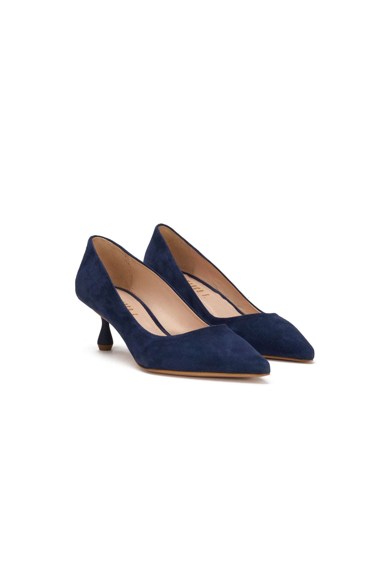 Gianmarco F. Decolletè Woman in Navy Blue Suede