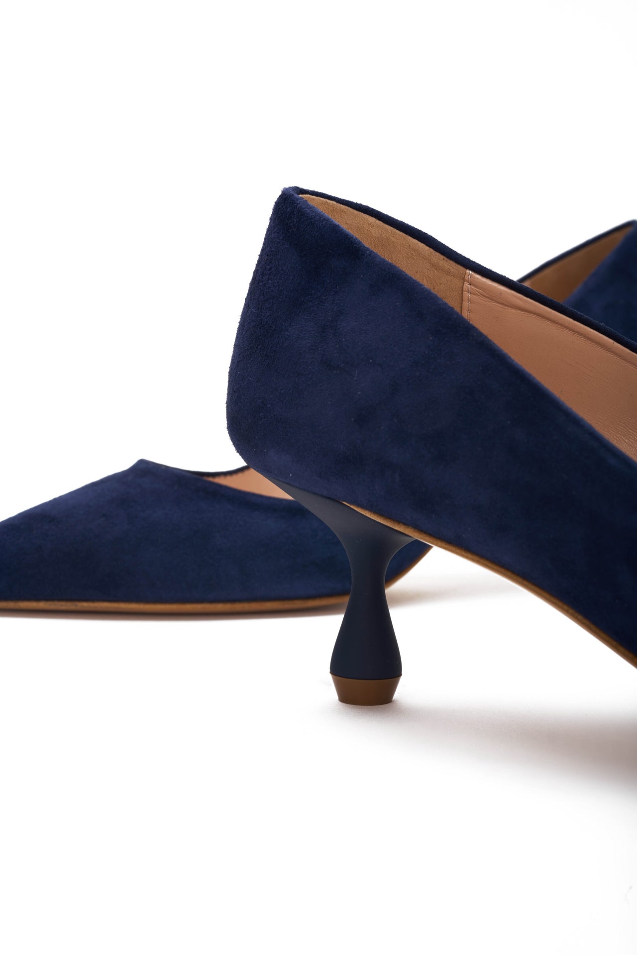 Gianmarco F. Decolletè Woman in Navy Blue Suede