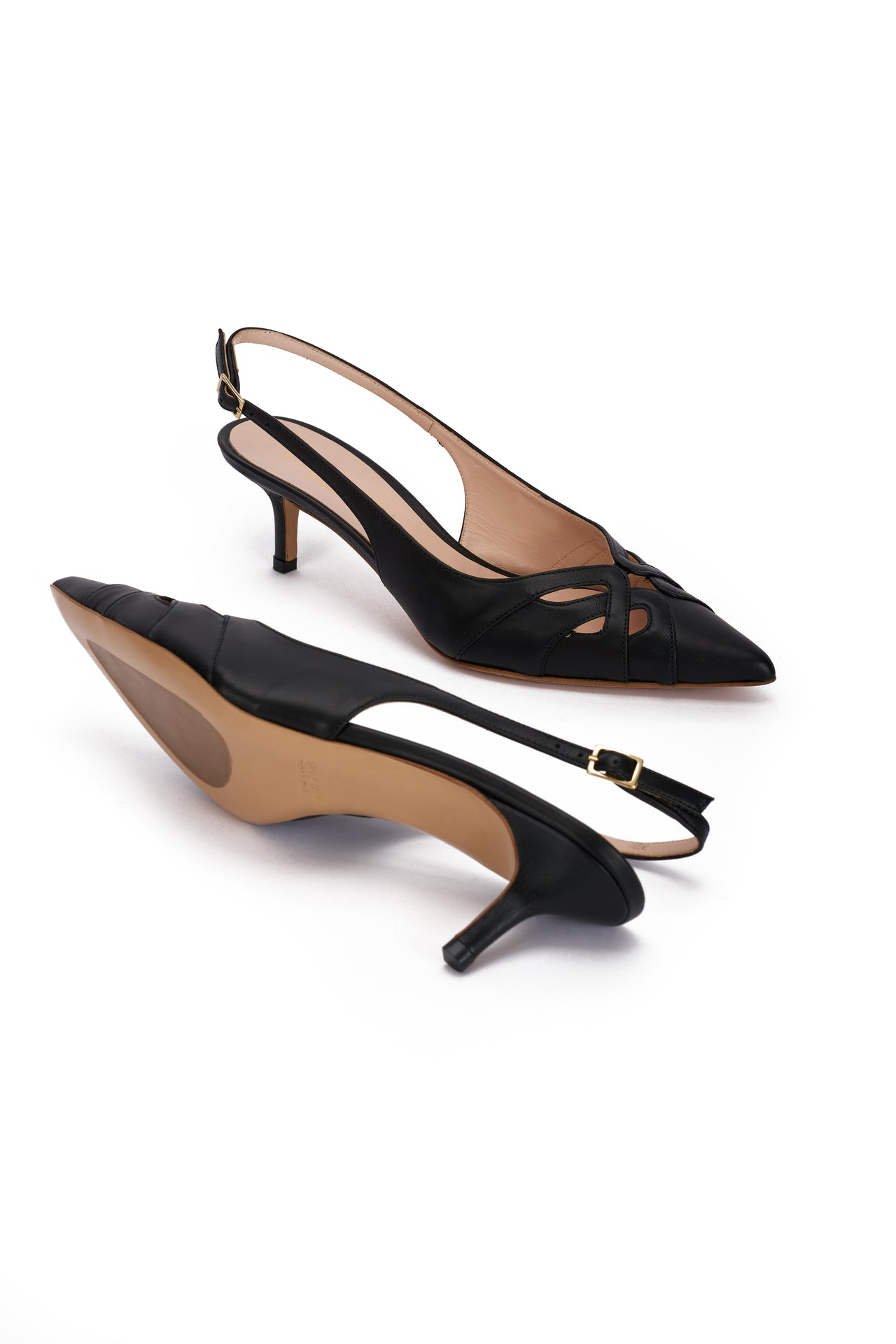 Slingback Donna in Nappa nero