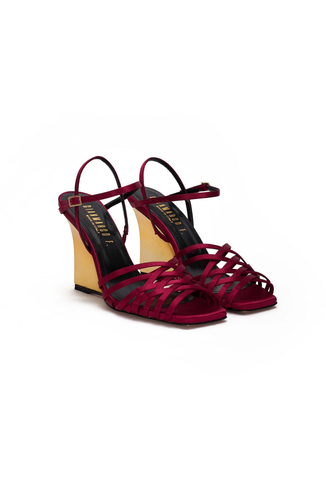 Sandalo Donna in raso bordeaux